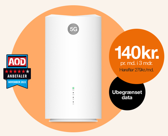 3Internet | 5G internet til hjemmet | 140 kr./md.